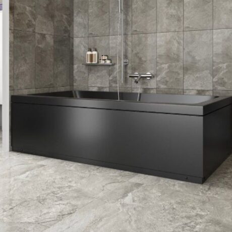 Mat Siyah Dikdörtgen Akrilik Küvet