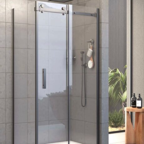 ZYN-503 Mat Siyah Lama Ray Askılı Duşakabin - Endüstriyel Sürgülü Sistem