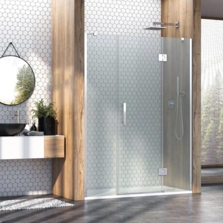 ZYN-603 Sabit Panelli Krom Menteşeli Duş Kapısı - Geniş Cephe Serisi