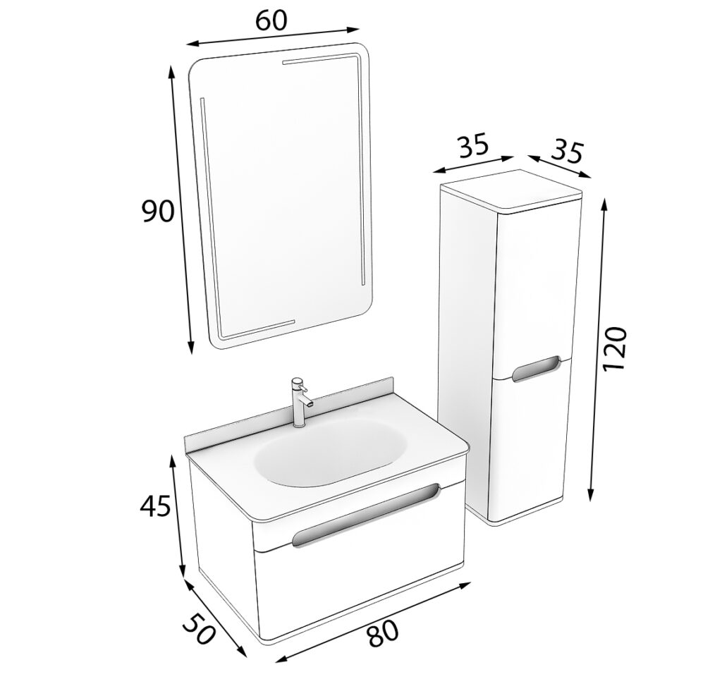 Curve 60 Banyo Dolabı - Görsel 2