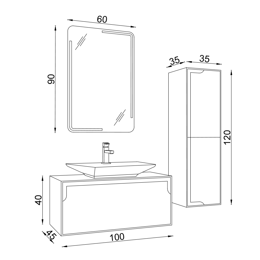 Tines 100 Banyo Dolabı - Görsel 2